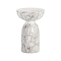 Sunpan Goya End Table Marble Look in Black / White