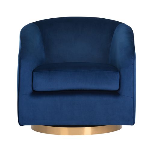 Sunpan Hazel Swivel Lounge Chair in Gold - Belfast Heather Grey / Black Sky / Blush Sky / Burgundy Sky / Deep Green Sky / Navy Blue Sky / Dark-Bronze Gold Sky