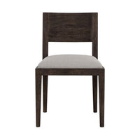 Sunpan Francis Dining Chair in Ash Grey-Linoso Ivory / Dark Brown-Linoso Light Grey