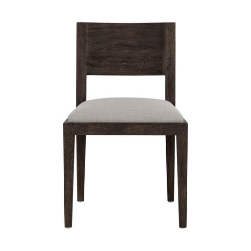 Sunpan Francis Dining Chair in Ash Grey-Linoso Ivory / Dark Brown-Linoso Light Grey