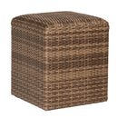 Woodard Reunion Reticulated Cube in Calico, Ottoman, Wicker, Square, Frame, Outdoor