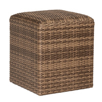 Woodard Reunion Reticulated Cube in Calico, Ottoman, Wicker, Square, Frame, Outdoor