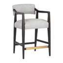 Sunpan Keagan Counter Stool in Brentwood Charcoal / Saloon Light Grey