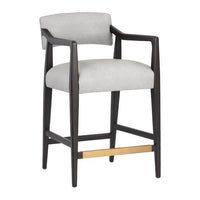Sunpan Keagan Counter Stool in Brentwood Charcoal / Saloon Light Grey
