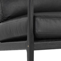 Sunpan Gilmore Lounge Chair  Black - Black Leather / Walnut - Vienna Cream