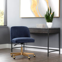 Sunpan Kenna Office Chair in Belfast Navy / Belfast Oatmeal