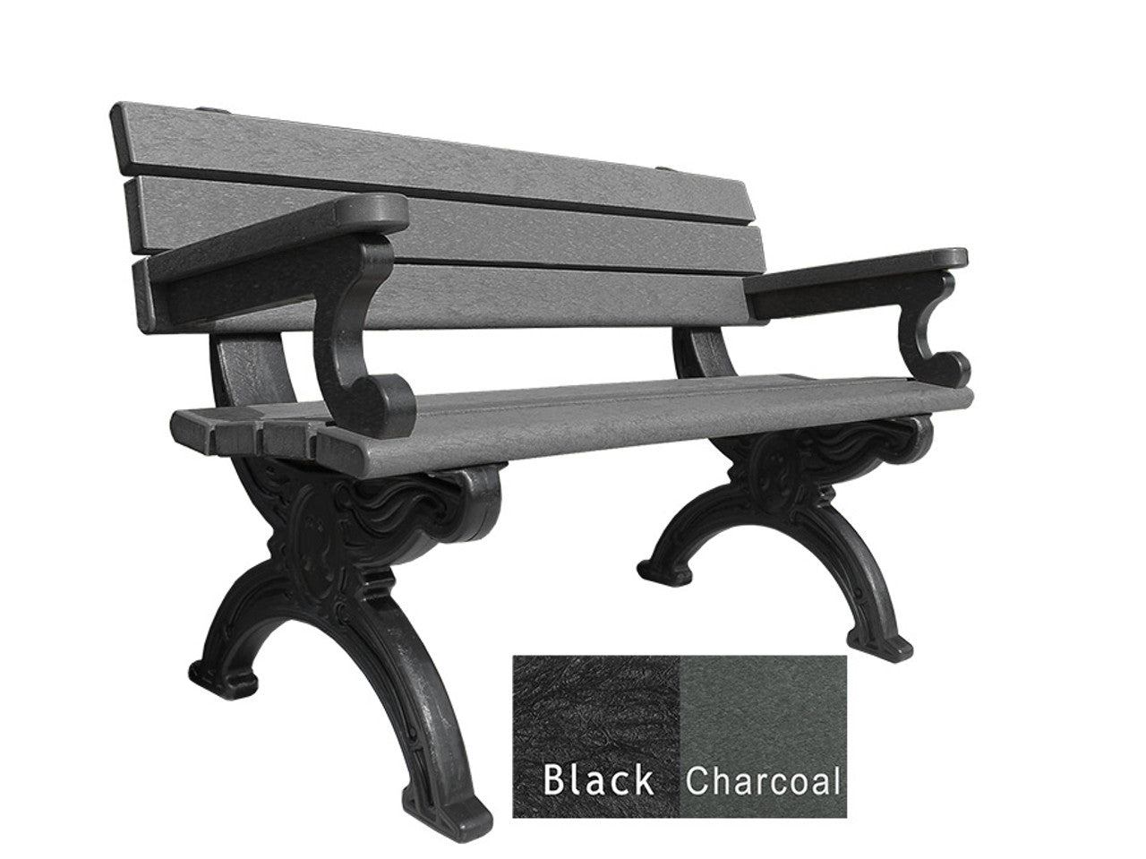 Polly Products Silhouette Backed Bench With Arm