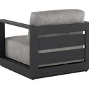 Sunpan Tavira Armchair Charcoal-Lanikai Salt and Pepper / Greige-Stinson White