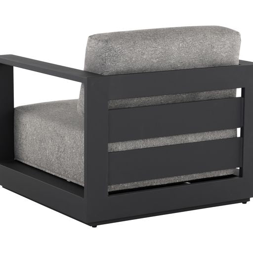 Sunpan Tavira Armchair Charcoal-Lanikai Salt and Pepper / Greige-Stinson White