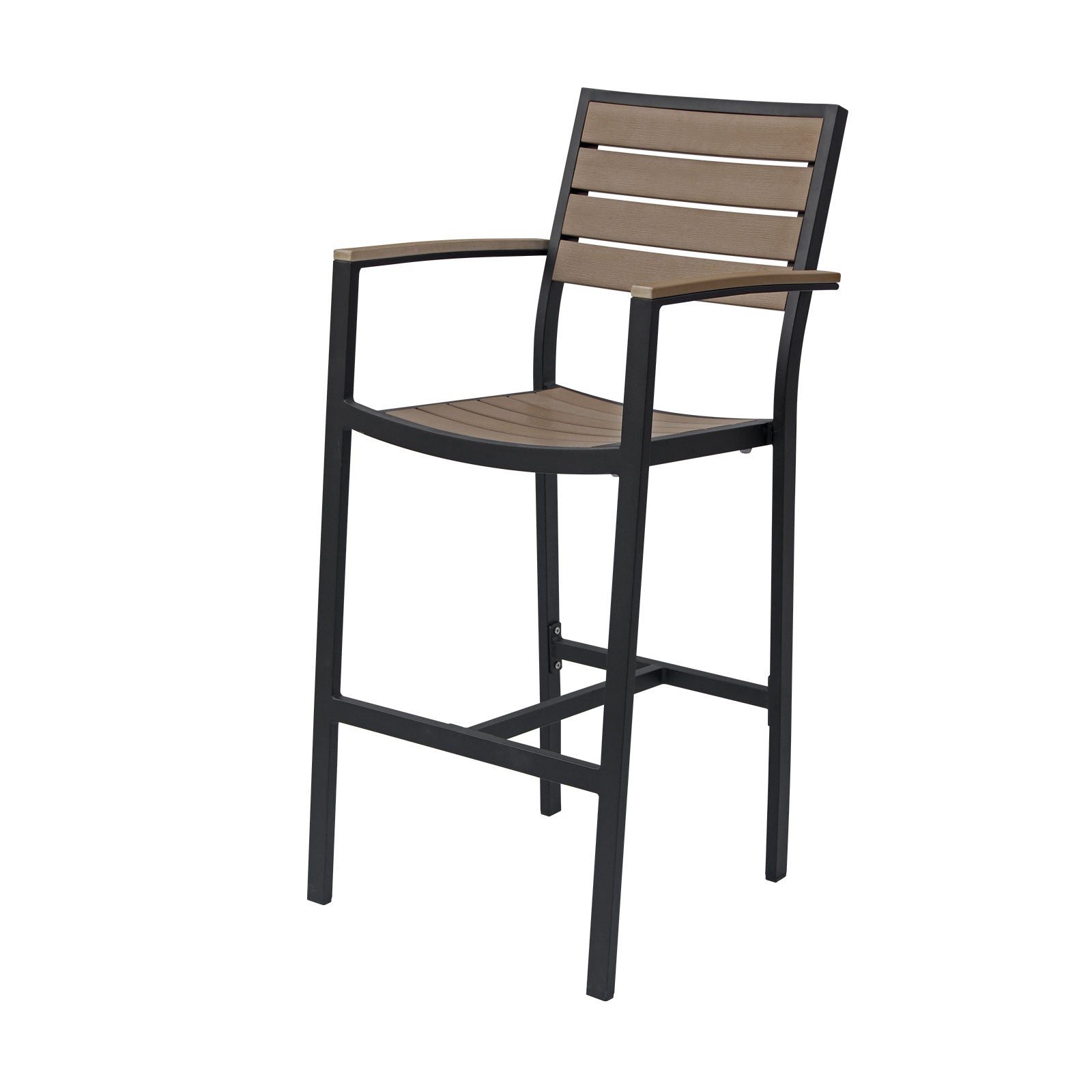 DecoScapes Napa Bar Arm Chair - Black/Silver Frame or Gray/Teak Seat & Back