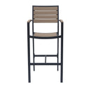 DecoScapes Napa Bar Arm Chair - Black/Silver Frame or Gray/Teak Seat & Back