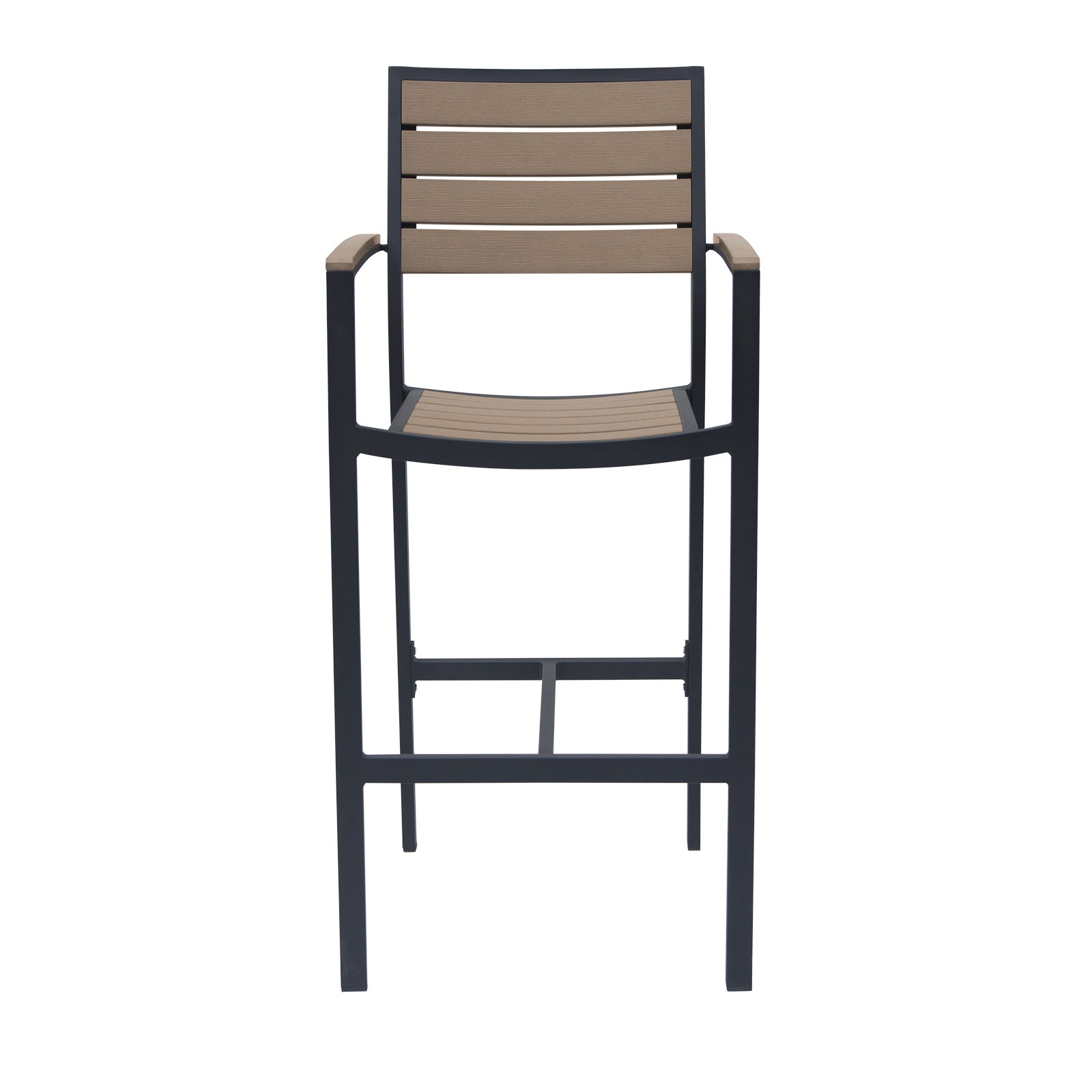 DecoScapes Napa Bar Arm Chair - Black/Silver Frame or Gray/Teak Seat & Back