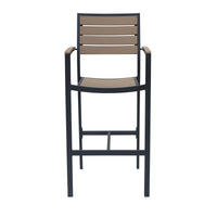 DecoScapes Napa Bar Arm Chair - Black/Silver Frame or Gray/Teak Seat & Back