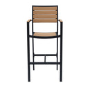 DecoScapes Napa Bar Arm Chair - Black/Silver Frame or Gray/Teak Seat & Back