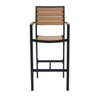 DecoScapes Napa Bar Arm Chair - Black/Silver Frame or Gray/Teak Seat & Back
