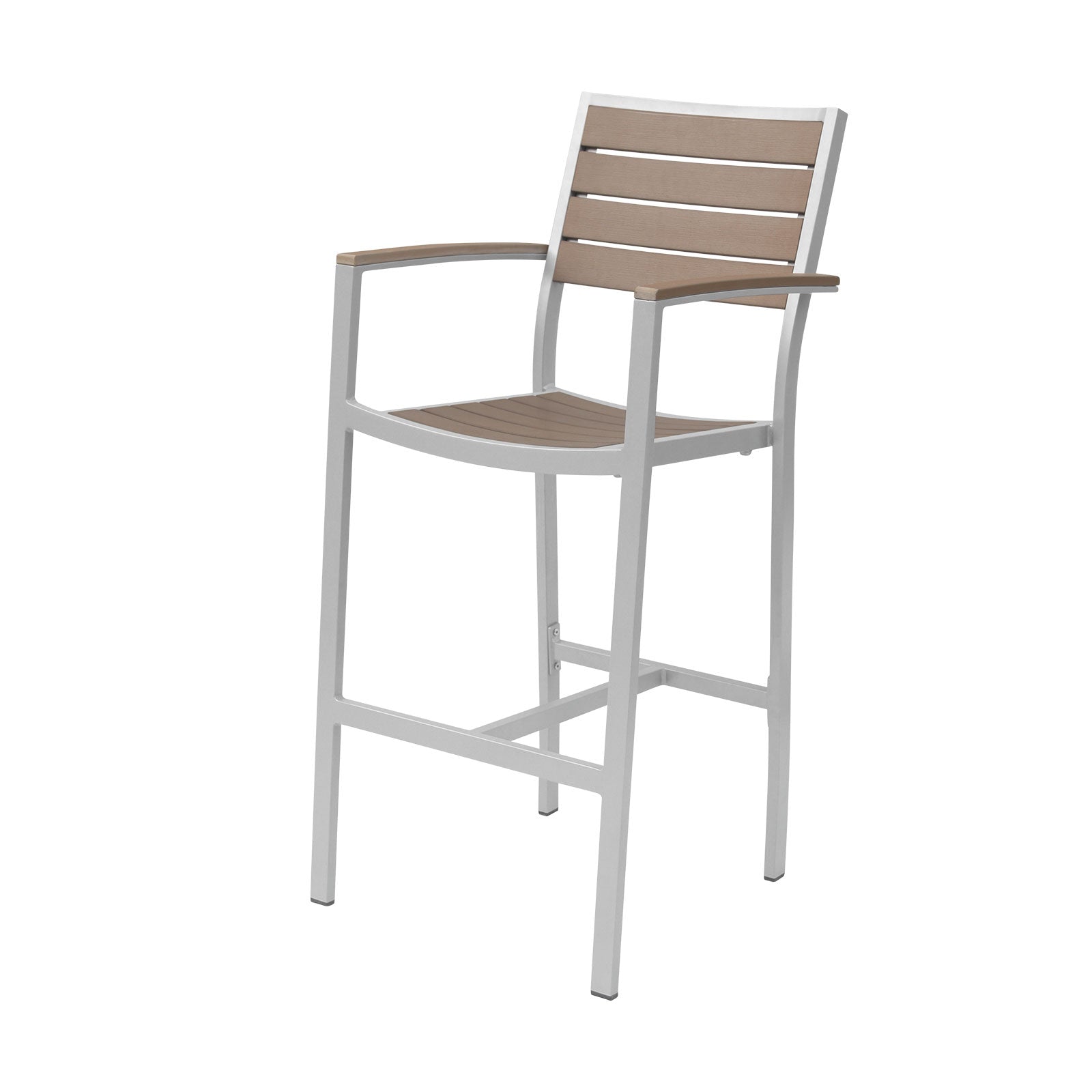DecoScapes Napa Bar Arm Chair - Black/Silver Frame or Gray/Teak Seat & Back