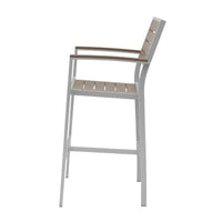 DecoScapes Napa Bar Arm Chair - Black/Silver Frame or Gray/Teak Seat & Back