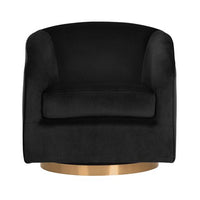 Sunpan Hazel Swivel Lounge Chair in Gold - Belfast Heather Grey / Black Sky / Blush Sky / Burgundy Sky / Deep Green Sky / Navy Blue Sky / Dark-Bronze Gold Sky