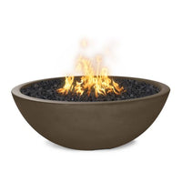 The Outdoor Plus 60" Sedona Concrete Narrow Ledge Fire Pit - Match Lit