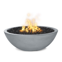 The Outdoor Plus 60" Sedona Concrete Narrow Ledge Fire Pit - Match Lit