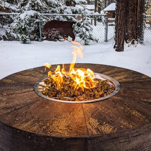 The Outdoor Plus Sequoia Wood Grain Fire Pit
