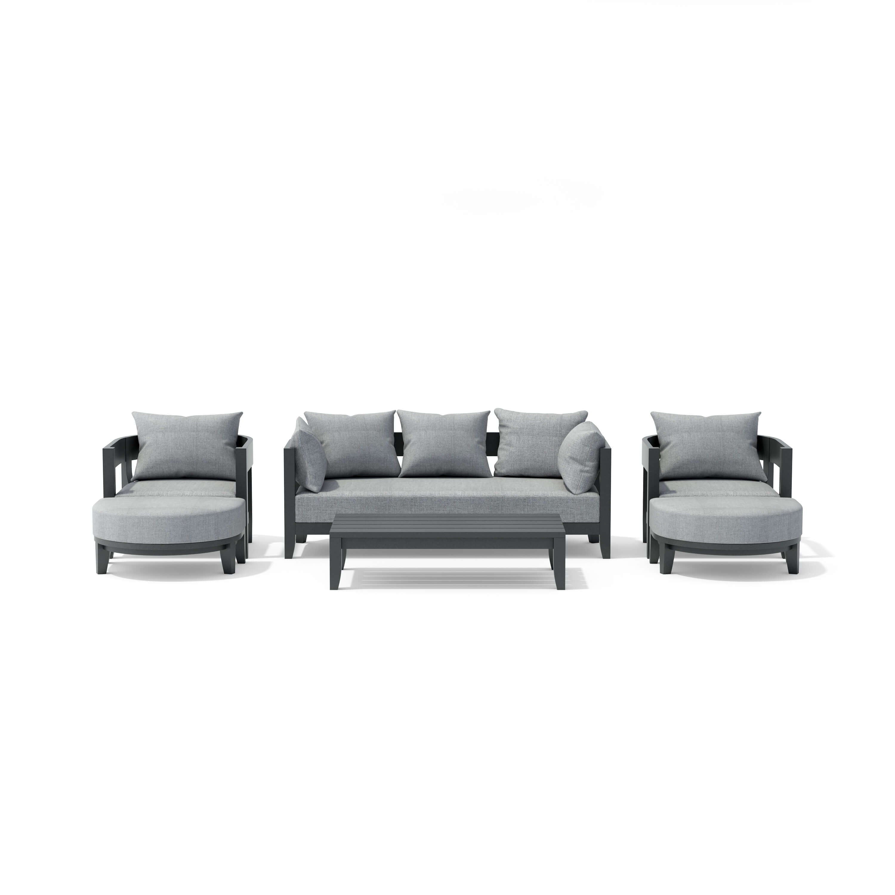 Anderson Teak SET-171 6-pc Coronado Aluminum Deep Seating Set