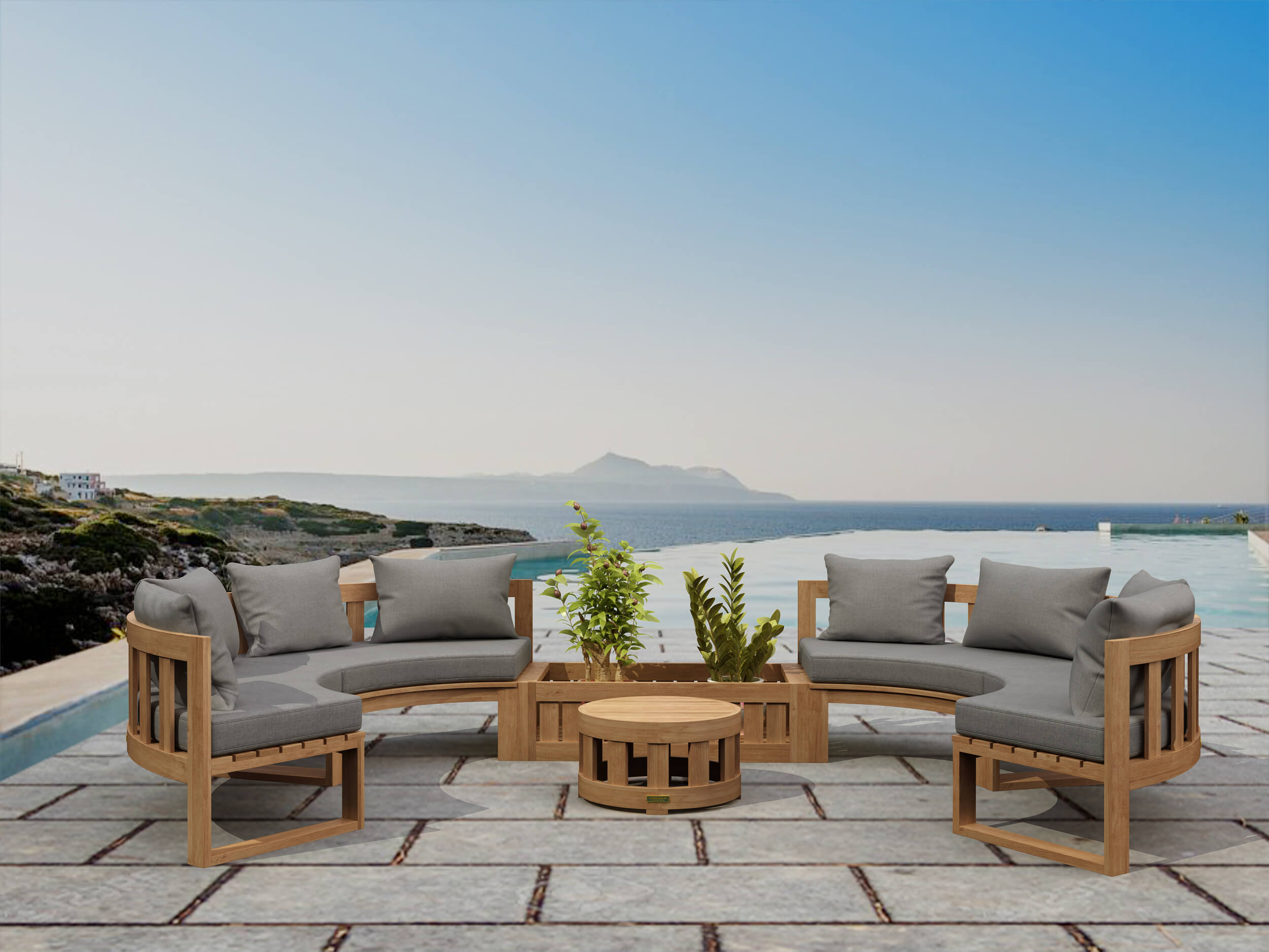 Anderson Teak Circular Modular Deep Seating Set - SET-809