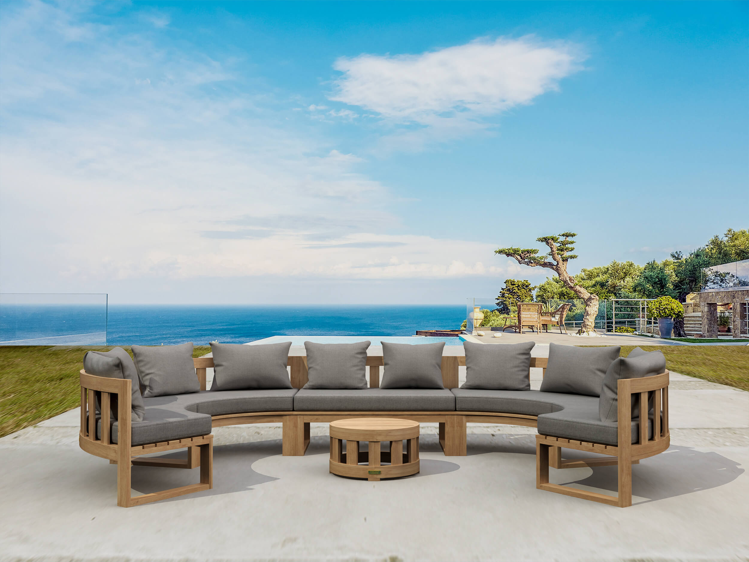 Anderson Teak Circular Modular Deep Seating Set - SET-812