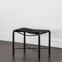 Sunpan Riz Stool - Black / Tan Leather