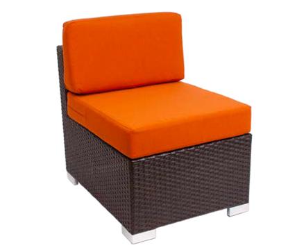 BFM Seating Aruba Armless Middle Sofa Section Java Wicker - No Cushions
