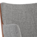 Sunpan Griffin Swivel Dining Armchair in November Grey - Bravo Cognac / Town Grey - Roman Grey