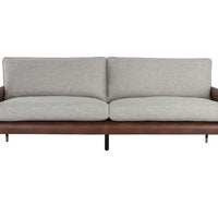 Sunpan Mauti Sofa - Brown - Vault Fog / Bravo Cognac