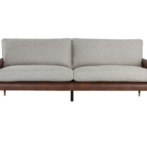 Sunpan Mauti Sofa - Brown - Vault Fog / Bravo Cognac