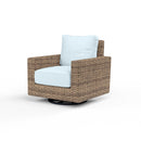 Sunset West Havana Swivel Club Rocker With Cushions In Canvas Flax