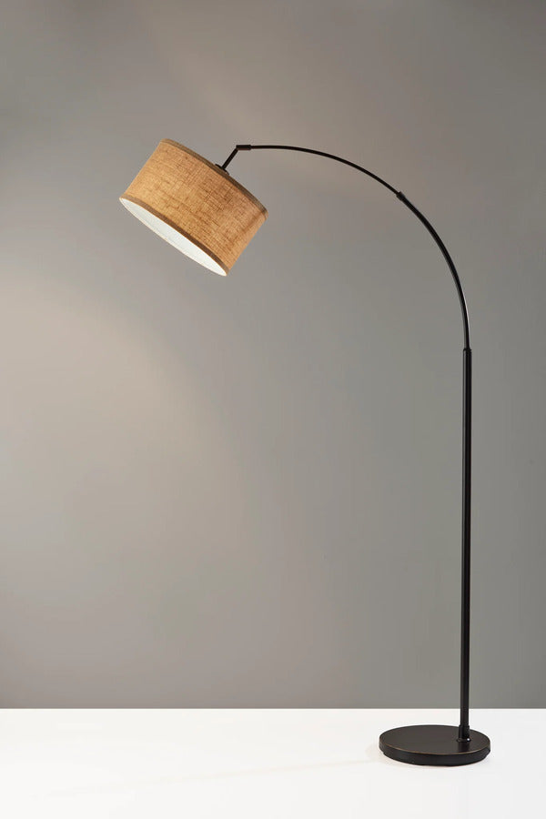 Adesso Burlap Arc Lamp