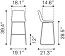 Zuo Modern Smart Barstool in Black
