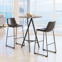 Zuo Modern Smart Barstool in Black/Charcoal/Vintage Espresso