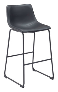 Zuo Modern Smart Barstool in Black/Charcoal/Vintage Espresso