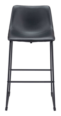 Zuo Modern Smart Barstool in Black/Charcoal/Vintage Espresso
