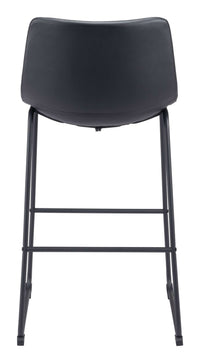 Zuo Modern Smart Barstool in Black/Charcoal/Vintage Espresso