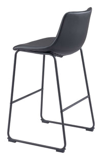 Zuo Modern Smart Barstool in Black/Charcoal/Vintage Espresso
