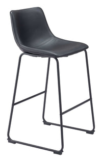 Zuo Modern Smart Barstool in Black/Charcoal/Vintage Espresso