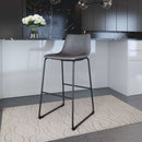 Zuo Modern Smart Barstool in Black/Charcoal/Vintage Espresso