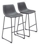 Zuo Modern Smart Barstool in Black/Charcoal/Vintage Espresso