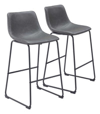 Zuo Modern Smart Barstool in Black/Charcoal/Vintage Espresso