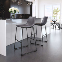 Zuo Modern Smart Barstool in Black/Charcoal/Vintage Espresso