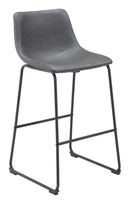 Zuo Modern Smart Barstool in Black/Charcoal/Vintage Espresso