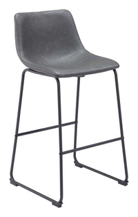 Zuo Modern Smart Barstool in Black/Charcoal/Vintage Espresso