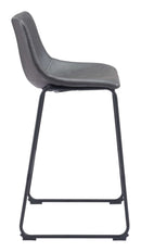 Zuo Modern Smart Barstool in Black/Charcoal/Vintage Espresso