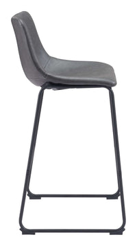 Zuo Modern Smart Barstool in Black/Charcoal/Vintage Espresso